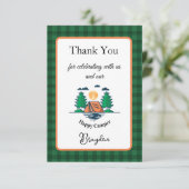 Carte de remerciement Happy Camper pour l'annivers (Debout devant)