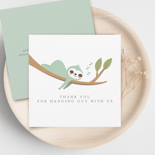 Carte de remerciement Happy Sloth