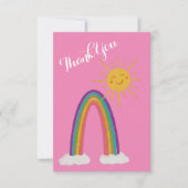 Carte de remerciement Hello Sunshine avec arc-en-c (Devant)