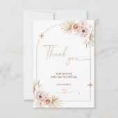 Carte de remerciement Herbe de la Pampa Bohème Car (Devant)