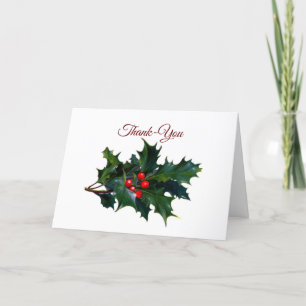 Carte de remerciement Holly Holiday