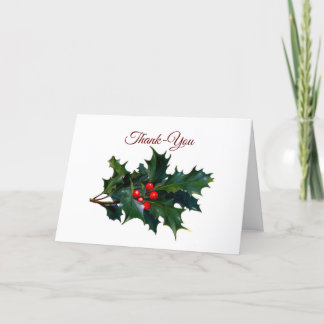 Carte de remerciement Holly Holiday