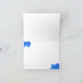 Carte de remerciement Hydrangea Bleu Monogramme (Intérieur)