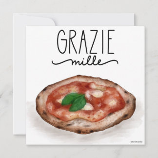 Carte de remerciement italienne Pizza Grazie Mille
