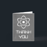 Carte de remerciement Ivory Atomic Chalkboard<br><div class="desc">Carte de remerciement Atomic Chalkboard mignonne et ringarde avec un symbole atomique simple en blanc sur un fond de type tableau noir. Cette carte de remerciement geek et amusante est parfaite pour le couple amateur de sciences ! Facile à personnaliser, il suffit d'ajouter le texte de votre choix dans les...</div>