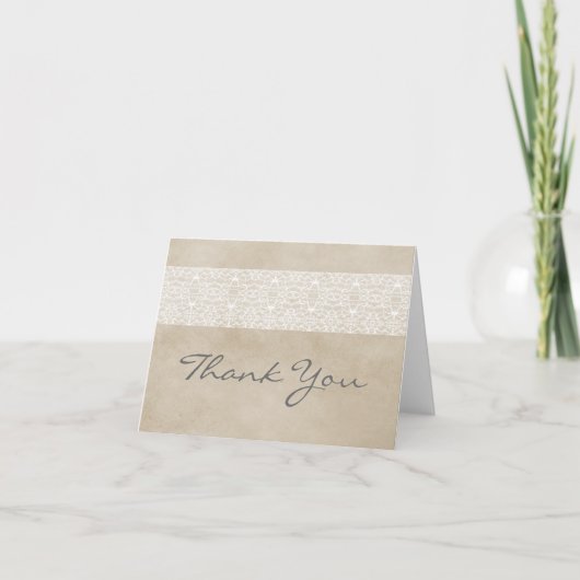 Carte de remerciement Ivory Rustic Lace (Devant)