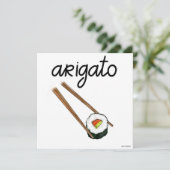 Carte de remerciement japonaise Sushi Arigato (Debout devant)
