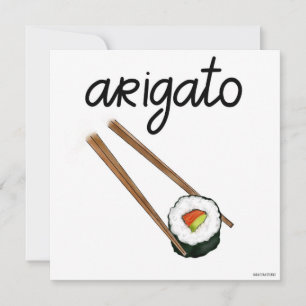 Carte de remerciement japonaise Sushi Arigato