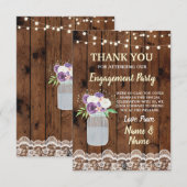 Carte de remerciement Jars floraux en bois et dent (Devant / Derrière)