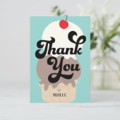 Carte de remerciement jolie cône de glace (Debout devant)