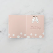 Carte de remerciement jolie lapin jumeau rose past (Intérieur)