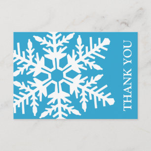 Carte de remerciement Jumbo Snowflake (Bleu / Blan