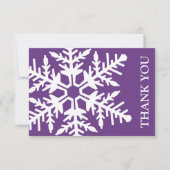 Carte de remerciement Jumbo Snowflake (Violet fonc (Devant)
