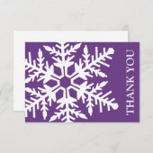 Carte de remerciement Jumbo Snowflake (Violet fonc (Devant / Derrière)
