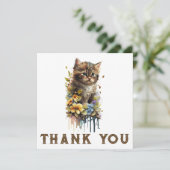 Carte de remerciement Kitty (Debout devant)