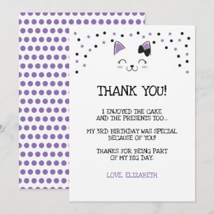 Carte de remerciement Kitty Cat