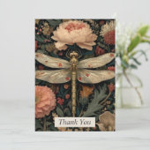 Carte de remerciement Libellule Florale (Debout devant)
