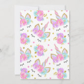 Carte de remerciement licorne magique Fête de lico (Dos)