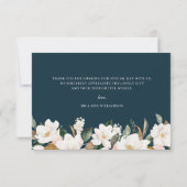 carte de remerciement magnolia aquarelle (Dos)