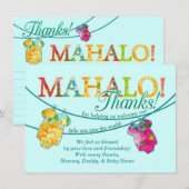 Carte de remerciement Mahalo Luau Onesie de chemis (Devant / Derrière)