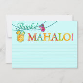 Carte de remerciement Mahalo Luau Onesie de chemis (Dos)