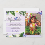 Carte de remerciement Mahalo Papillon Tropical (Devant)