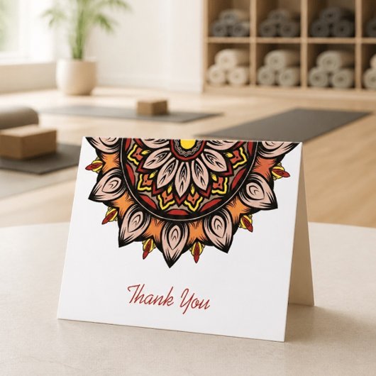 Carte de remerciement mandala colorée