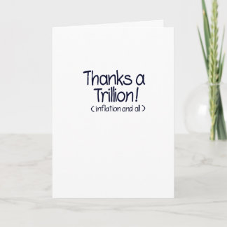 Carte de remerciement manuscrite Thanks a Trillion