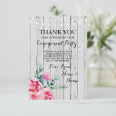 Carte de remerciement Mariage Bois Fleur Rouge (Debout devant)