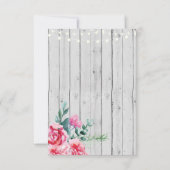 Carte de remerciement Mariage Bois Fleur Rouge (Dos)