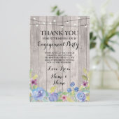 Carte de Remerciement Mariage Bois Floral (Debout devant)