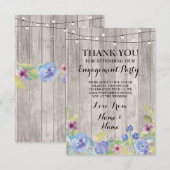 Carte de Remerciement Mariage Bois Floral (Devant / Derrière)