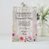 Carte de Remerciement Mariage Bois Floral (Debout devant)