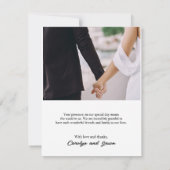 Carte de remerciement Mariage de script simple et  (Dos)