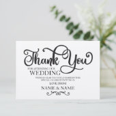 Carte de remerciement Mariage Écriture de fiançail (Debout devant)