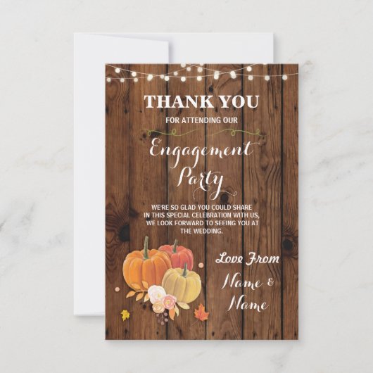 Carte de remerciement Mariage Engagement Citrouill (Devant)