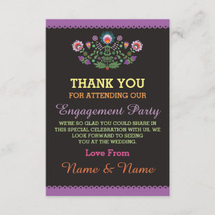 Carte de remerciement Mariage Fiesta Violet Mexica