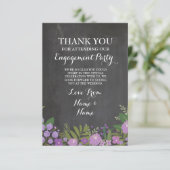 Carte de Remerciement Mariage Fleurs Craie (Debout devant)