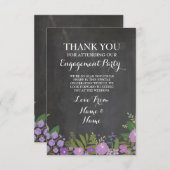 Carte de Remerciement Mariage Fleurs Craie (Devant / Derrière)