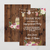 Carte de Remerciement Mariage Fleurs Jars (Devant / Derrière)