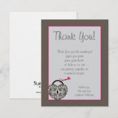 Carte de remerciement mariage Heart Lock Wedding F (Devant / Derrière)