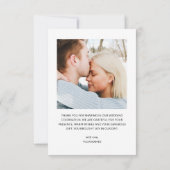 Carte de remerciement Mariage Lettre main simple (Dos)