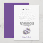 Carte de remerciement Mariage Lillac moderne (Devant / Derrière)