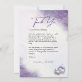 Carte de remerciement Mariage Lillac moderne (Devant)