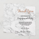 Carte de remerciement Mariage Rose de marbre (Devant / Derrière)