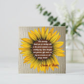 Carte de remerciement Mariage Tournesol (Debout devant)