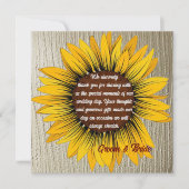 Carte de remerciement Mariage Tournesol (Devant)