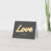 Carte de remerciement Marquee Lights gris burlap (Devant)