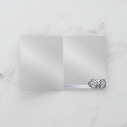 Carte de remerciement Mascarade Argent Violet (Intérieur)