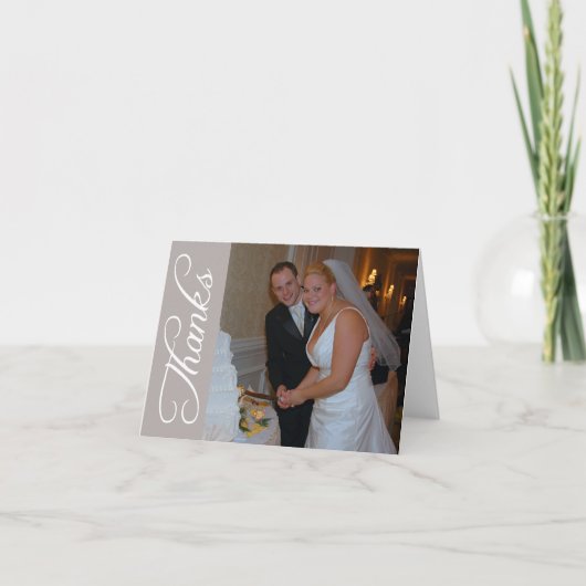 Carte de remerciement Merci Script (sable) (Devant)